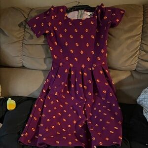 LuLaRoe Kids Dress in Purple with Orange Accents